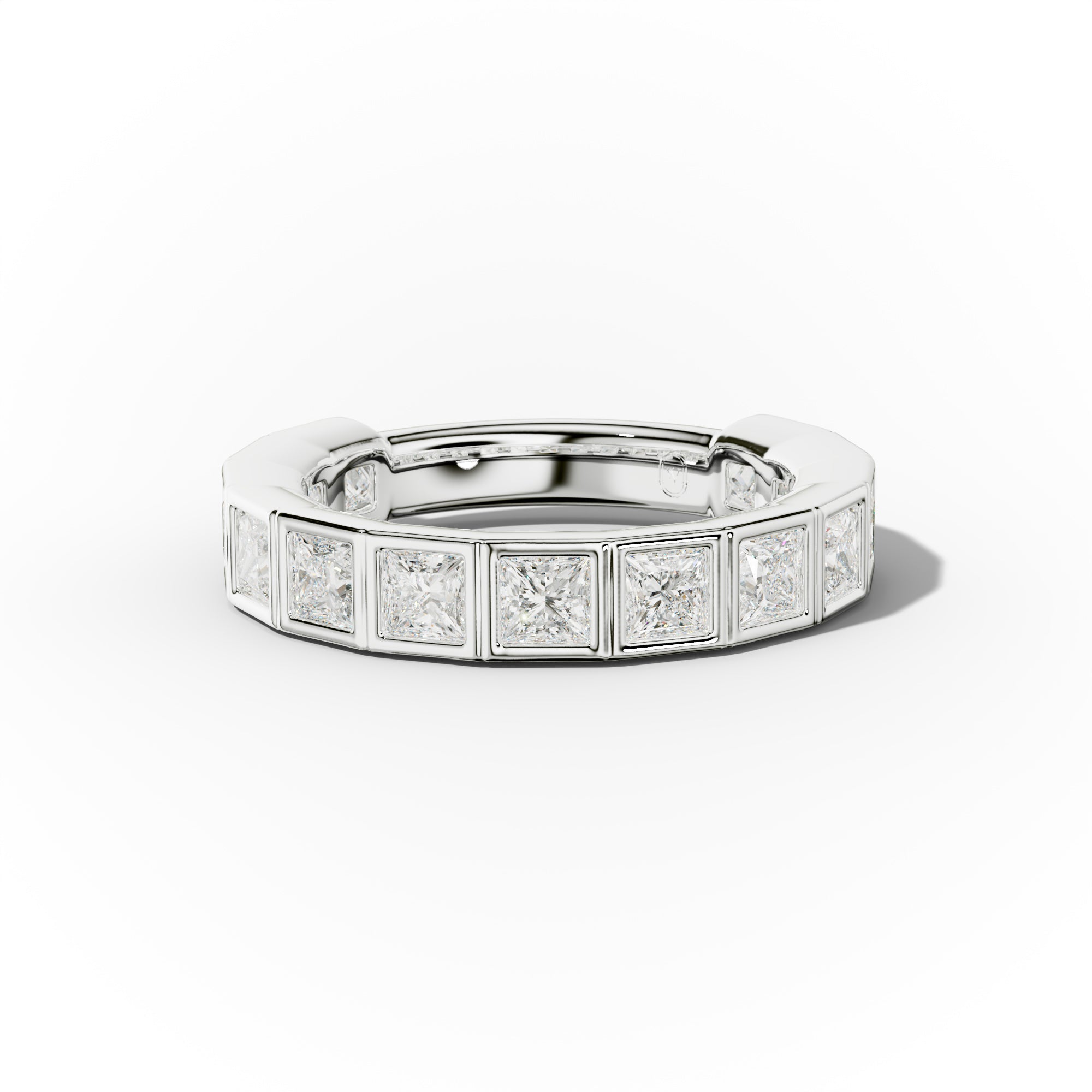 2.0 Carat Bezel Set Princess Cut Diamond Anniversary Band